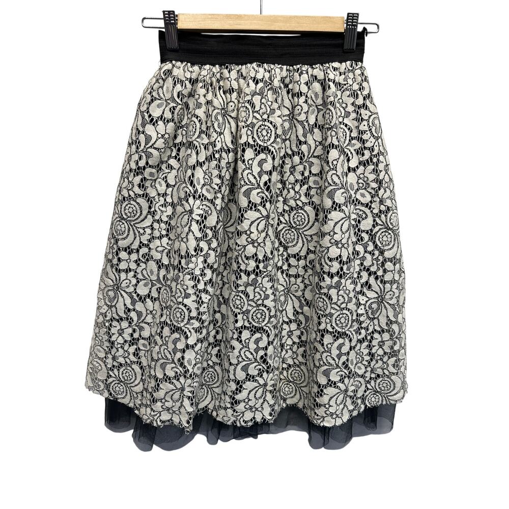 Senzatempo Made in Italy Lace‎ & Tulle Midi Skirt 🖤 Whimsigoth Balletcore Vibes